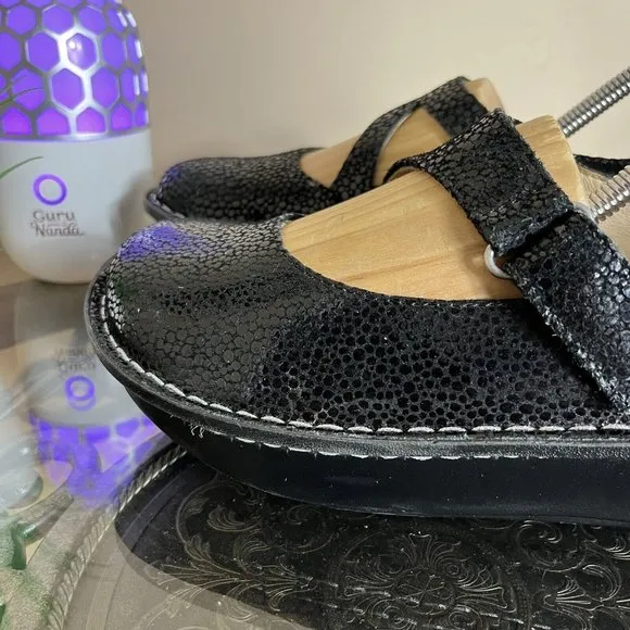 Alegria Dayna Dottie Professional Comfort Shoes Clogs Black Leather Womens Sz 40