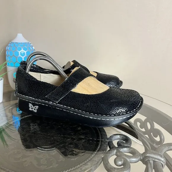 Alegria Dayna Dottie Professional Comfort Shoes Clogs Black Leather Womens Sz 40