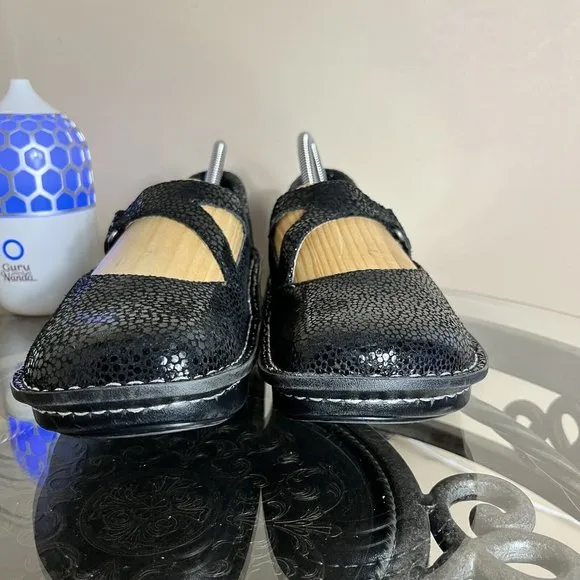 Alegria Dayna Dottie Professional Comfort Shoes Clogs Black Leather Womens Sz 40