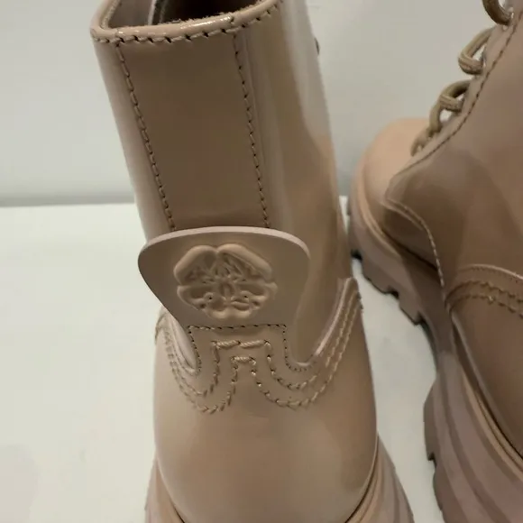Alexander McQueen Tan Ankle Boots with Chunky Soles
