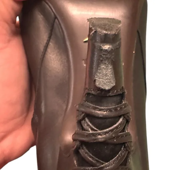 Alexandra Nèel 326 Black Leather Heeled Boot Size 37 in GUC — Made in Italy