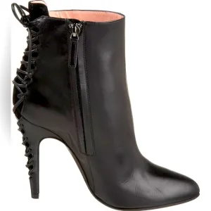 Alexandra Nèel 326 Black Leather Heeled Boot Size 37 in GUC — Made in Italy