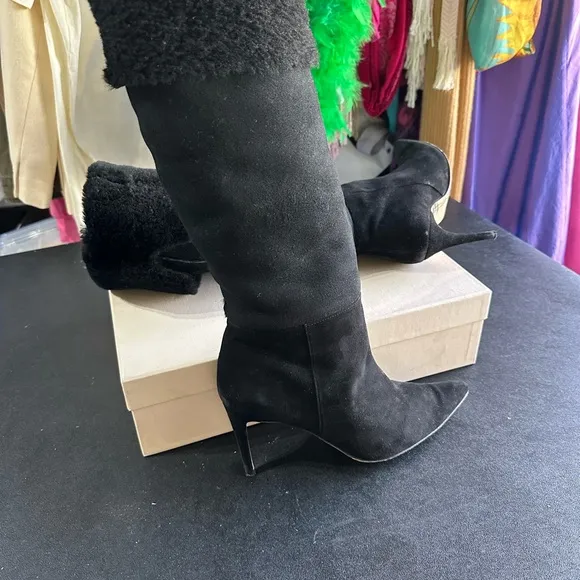 Alexandre Birman fur Black Boots with Stiletto Heel 39.5