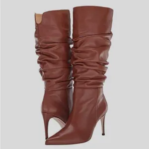 Alexandre Birman Lucy brown leather boots with stiletto heels.  Like new! Sz 8.5