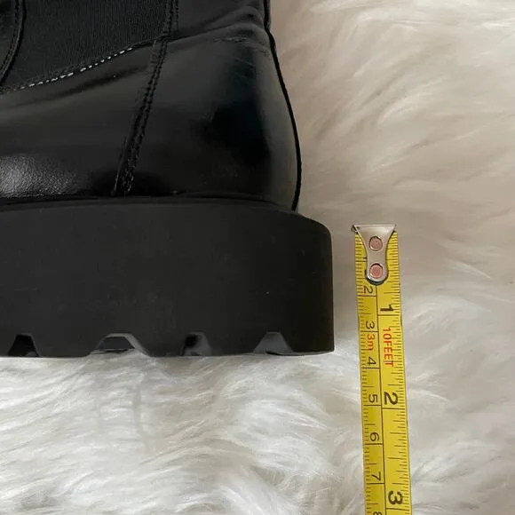All Saints Boots Womens US 10 Black Hayley Leather Chelsea Lug Sole Pull On Goth