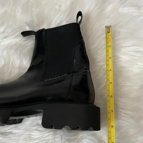 All Saints Boots Womens US 10 Black Hayley Leather Chelsea Lug Sole Pull On Goth