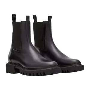 All Saints Boots Womens US 10 Black Hayley Leather Chelsea Lug Sole Pull On Goth
