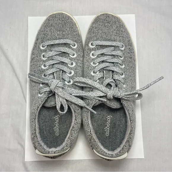 Allbirds Wool Pipers Athletic Sneakers Casual Shoes Lace Up Heather Gray Women 8