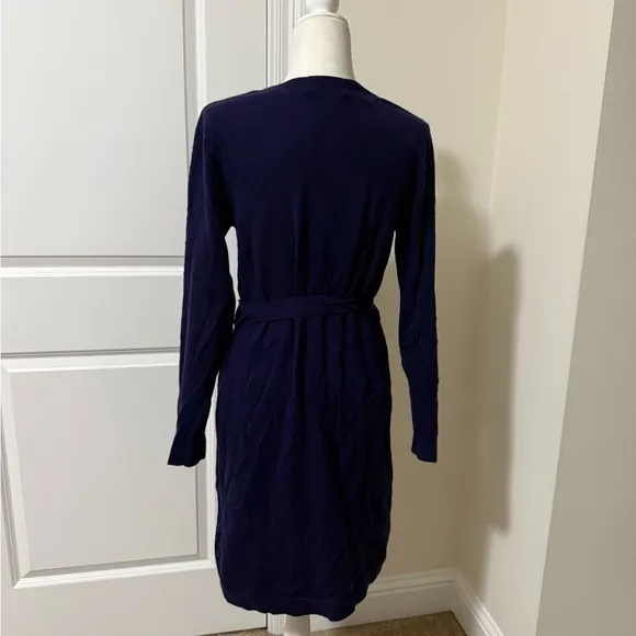 Allude 100% Cashmere Cowl-Neck Tie-Waist Sweater Dresss