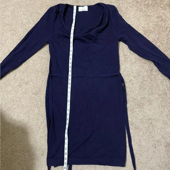 Allude 100% Cashmere Cowl-Neck Tie-Waist Sweater Dresss