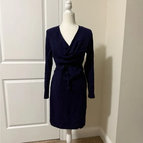 Allude 100% Cashmere Cowl-Neck Tie-Waist Sweater Dresss