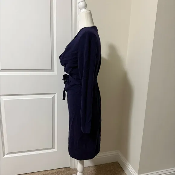 Allude 100% Cashmere Cowl-Neck Tie-Waist Sweater Dresss