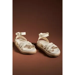 ALOHAS Buckle Up Gladiator Sandals In Cream In Neutrals Size 40