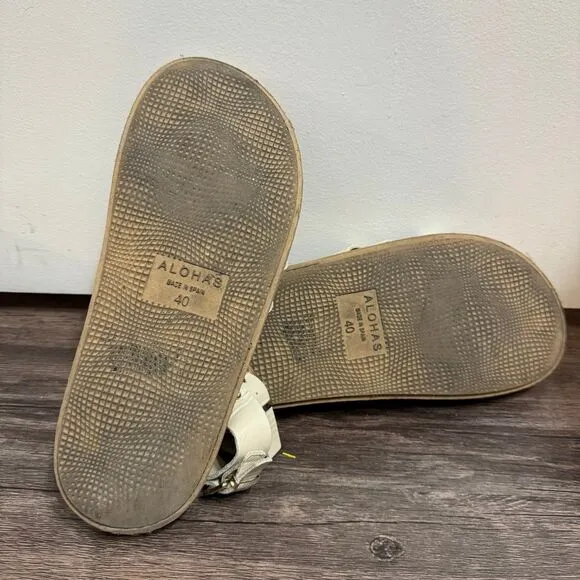 ALOHAS Buckle Up Gladiator Sandals In Cream In Neutrals Size 40