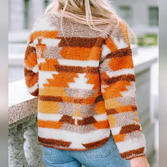 Amber Fuzzy Touch Snap Jacket