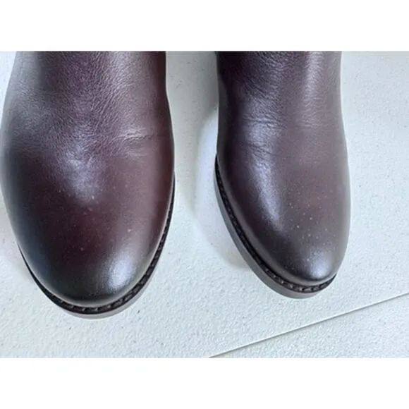&quot;27 Edit&quot; Dark Brown, Knee High Boots, Size 7.5, Leather Zip Up, Quiet Money