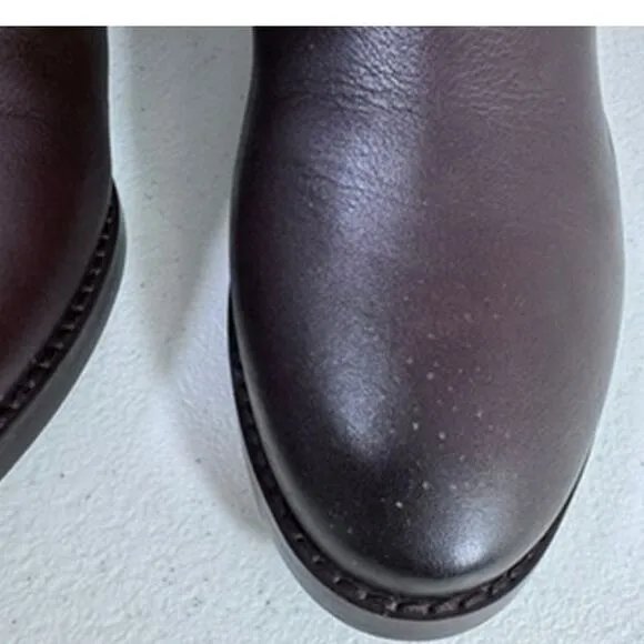 &quot;27 Edit&quot; Dark Brown, Knee High Boots, Size 7.5, Leather Zip Up, Quiet Money