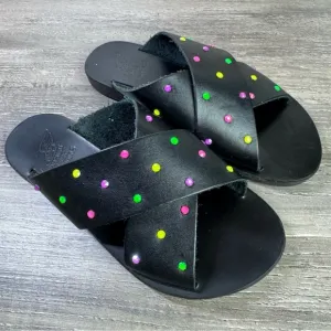 Ancient Greek Sandals Swarovski Leather sandals size 29/US toddler 12 EUC RARE