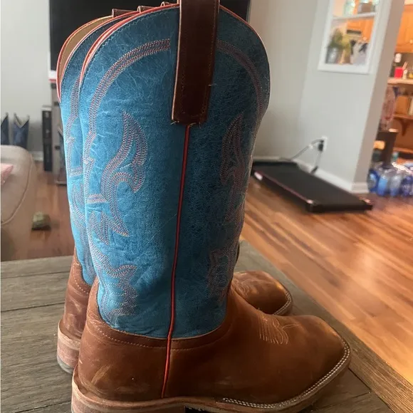 Anderson Bean Brown and Blue Western Cowboy Boots