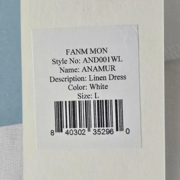 Andie x Fanm Mon Anamur White Linen Button-Up Dress Size L | Breezy Summer Style