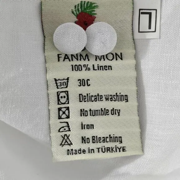 Andie x Fanm Mon Anamur White Linen Button-Up Dress Size L | Breezy Summer Style