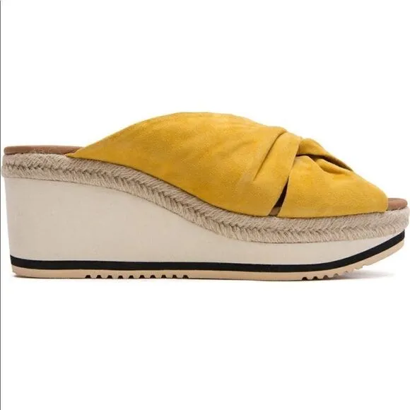 Andre Assous prune suede espadrille wedge sandals size 7