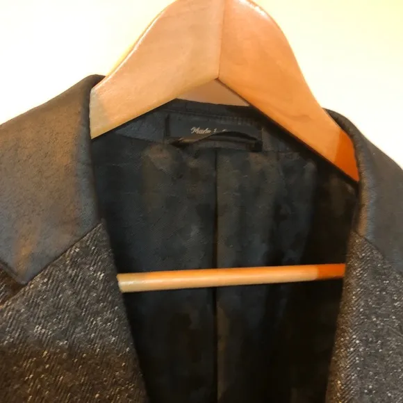 Andrew Marc Leather and wool sport coat