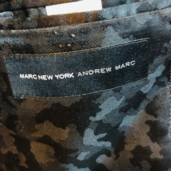Andrew Marc Leather and wool sport coat