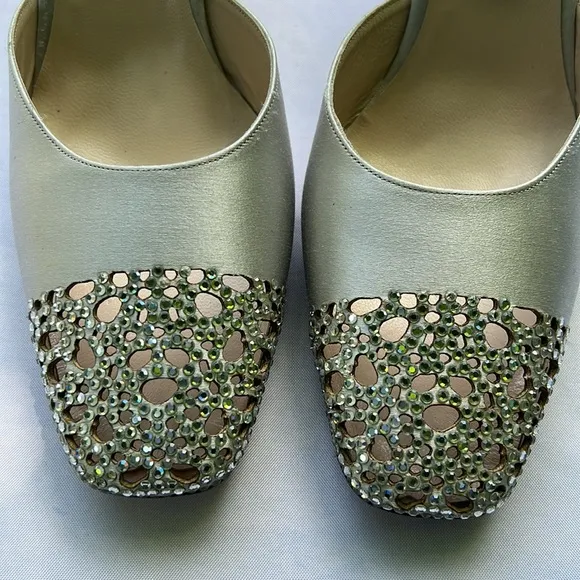 Anne Klein, Vintage Silver Slingback with Rhinestone filled Toe. 9M