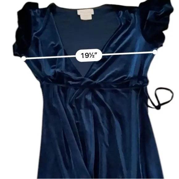 Anthropologie BHLDN‎ Thrive Teal Green Crushed Velvet Midi Wrap Dress Sz XL