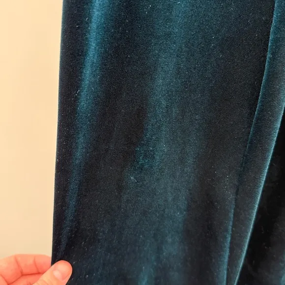 Anthropologie BHLDN‎ Thrive Teal Green Crushed Velvet Midi Wrap Dress Sz XL