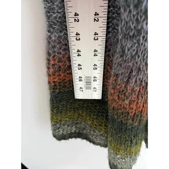 Anthropologie Duster Cardigan Women S Multicolor Striped Mohair Wool Alpaca Boho