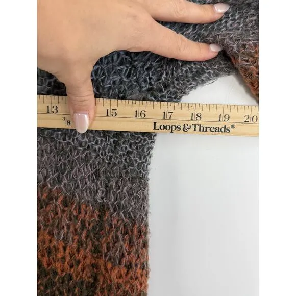 Anthropologie Duster Cardigan Women S Multicolor Striped Mohair Wool Alpaca Boho