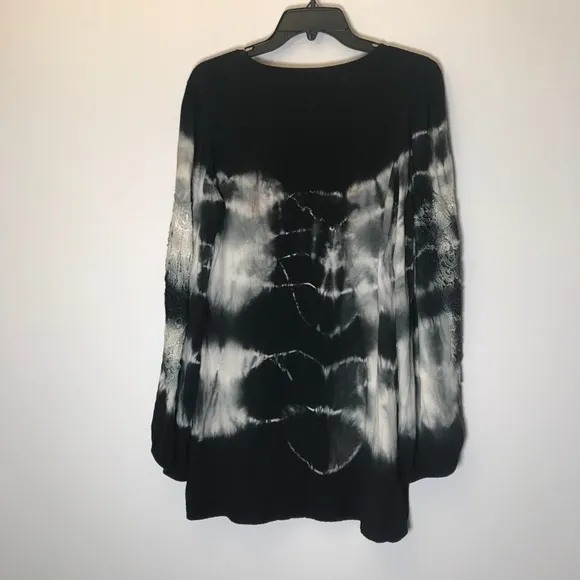 Anthropologie Festival BOHO Tunic Coins Mini Dress Tie Dye S/M Tie Dye S UNIQUE