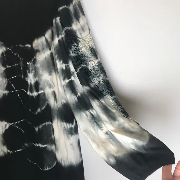 Anthropologie Festival BOHO Tunic Coins Mini Dress Tie Dye S/M Tie Dye S UNIQUE