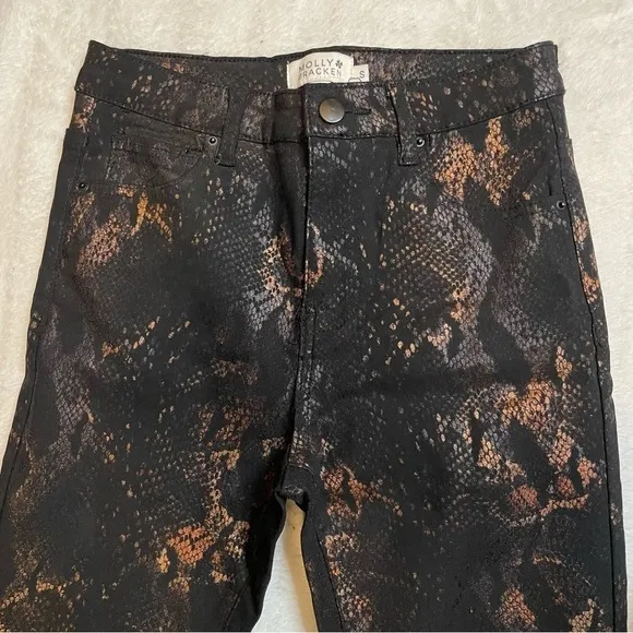 Anthropologie Molly Bracken Snakeskin Skinny Jeans - Edgy Statement Style