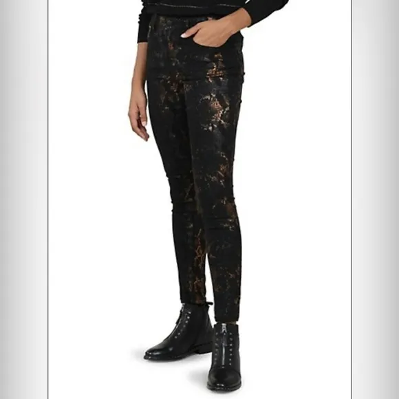 Anthropologie Molly Bracken Snakeskin Skinny Jeans - Edgy Statement Style