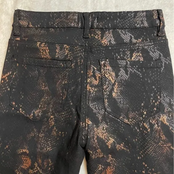 Anthropologie Molly Bracken Snakeskin Skinny Jeans - Edgy Statement Style