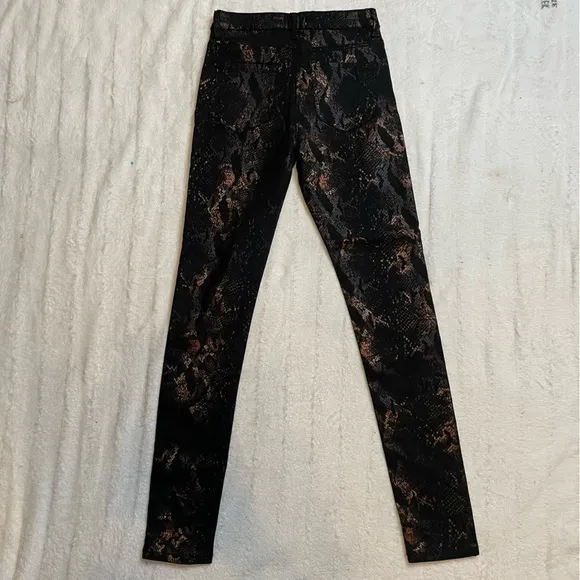 Anthropologie Molly Bracken Snakeskin Skinny Jeans - Edgy Statement Style