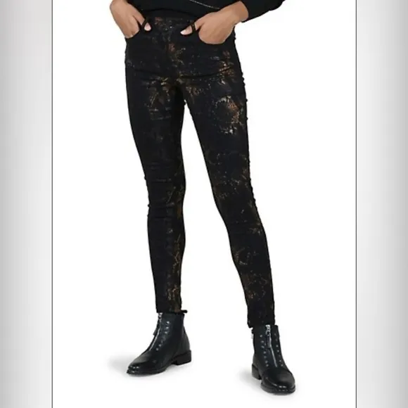 Anthropologie Molly Bracken Snakeskin Skinny Jeans - Edgy Statement Style