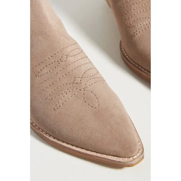 Anthropologie‎ Silent D Poly Suede Western Ankle Boots - Size 40
