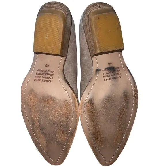 Anthropologie‎ Silent D Poly Suede Western Ankle Boots - Size 40