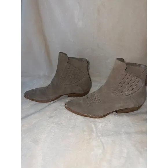 Anthropologie‎ Silent D Poly Suede Western Ankle Boots - Size 40