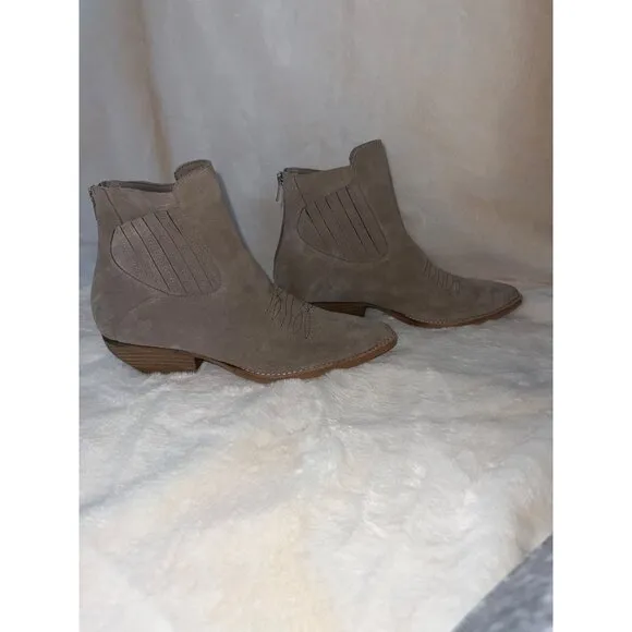 Anthropologie‎ Silent D Poly Suede Western Ankle Boots - Size 40