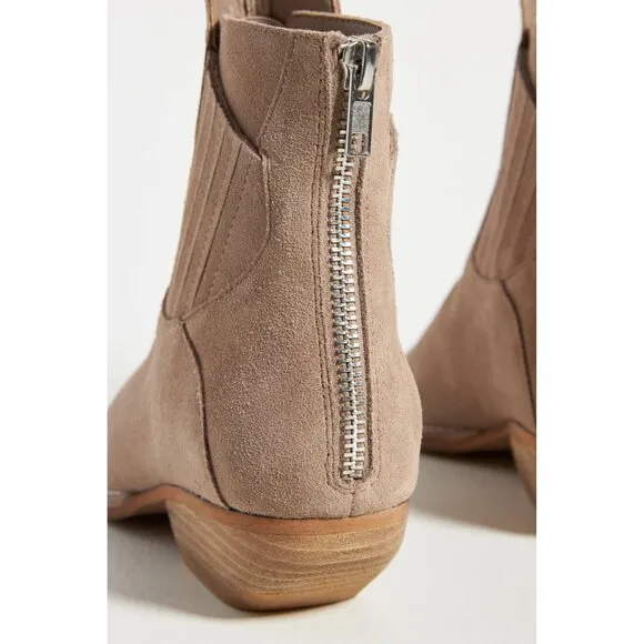 Anthropologie‎ Silent D Poly Suede Western Ankle Boots - Size 40