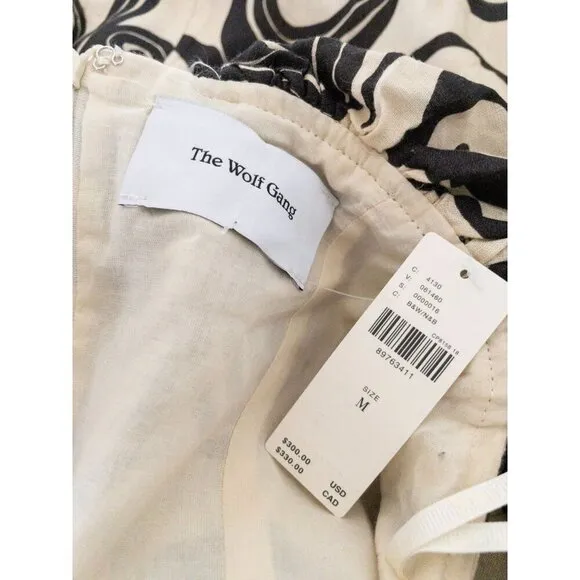 Anthropologie The Wolf Gang Mirador Linen Mini Dress Noir Swirl