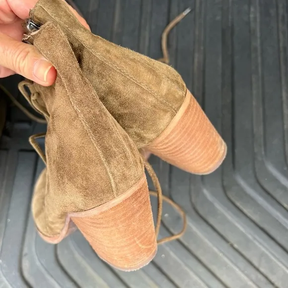 Anthropologie x Sam Edelman Millard Genuine Suede Leather Lace Ankle Boots 6.5