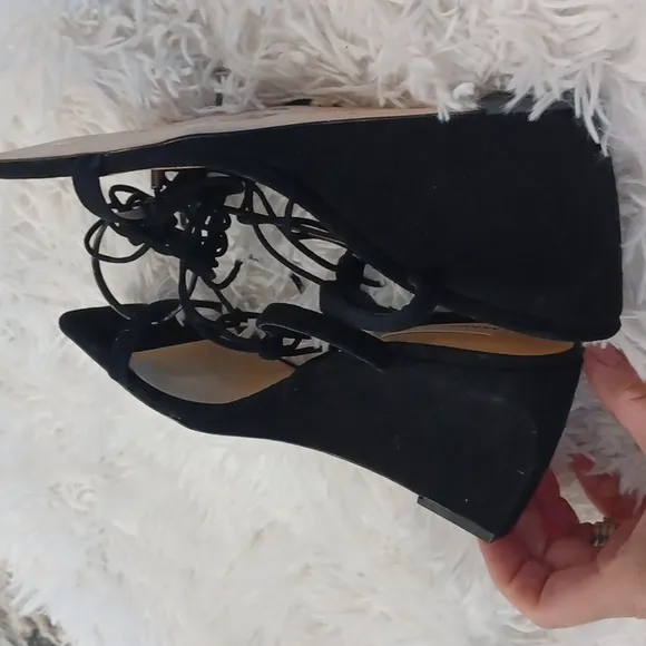 Antonio Melani Maryamm Suede Lace-Up Wedge Sandals NEW Size  7M Lace Up