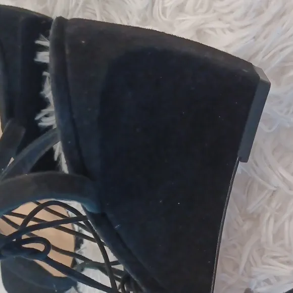Antonio Melani Maryamm Suede Lace-Up Wedge Sandals NEW Size  7M Lace Up