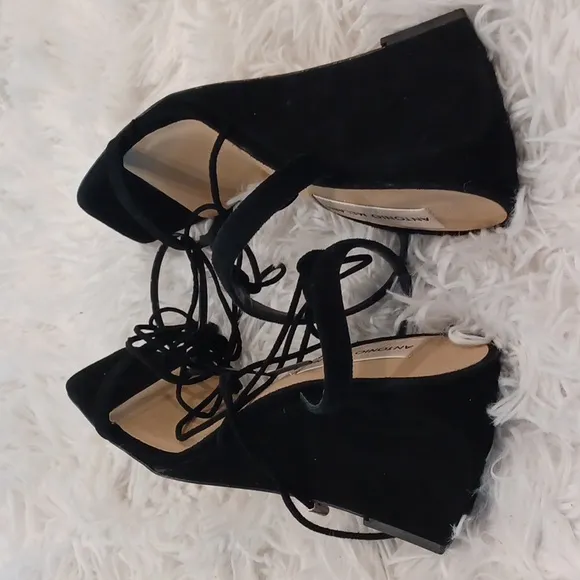 Antonio Melani Maryamm Suede Lace-Up Wedge Sandals NEW Size  7M Lace Up